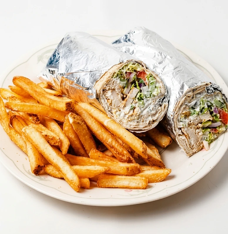 Chicken Tikka Kebab Roll wrapped fresh at Papa Nash's in Airdrie, AB